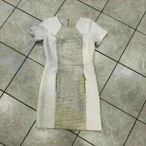 Michael Kors Ivory and Tan block Dress Size 2